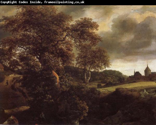 Jacob van Ruisdael Hilly Landscape with a great oak and a Grainfield